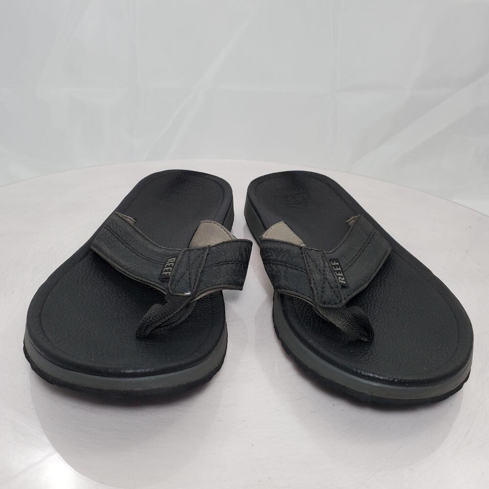 Reef Sandals Men 7 Black Synthetic Thong Flip Flop Strap Beach Summer Comfort
